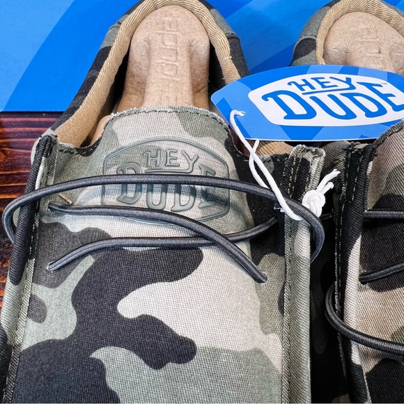 NIB Hey Dude Wally Camouflage Army Camo Slip On Shoes - Picture 5 of 9